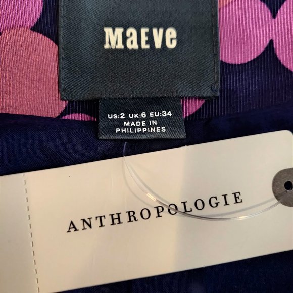 Maeve Anthropologie Womens NWT Plum Prune Zadie Dot Corset Lace Up Lined Skirt 2 - Picture 8 of 11